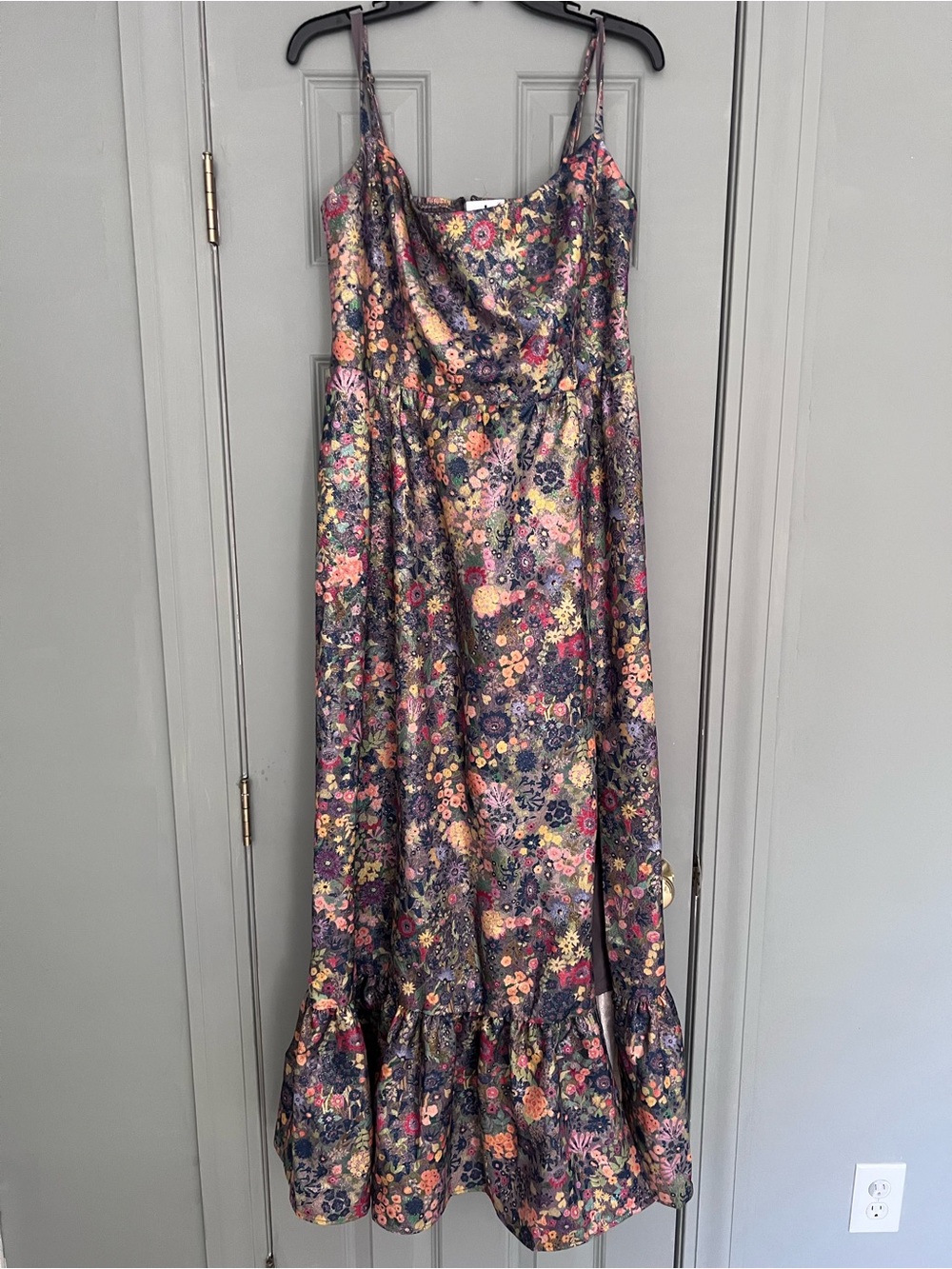 Hutch Floral Flounce Hem Organza Gown